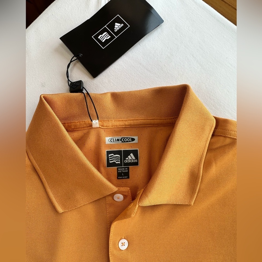 Adidas Men's Polo Shirt in Amber Orange - Picture 2 of 5